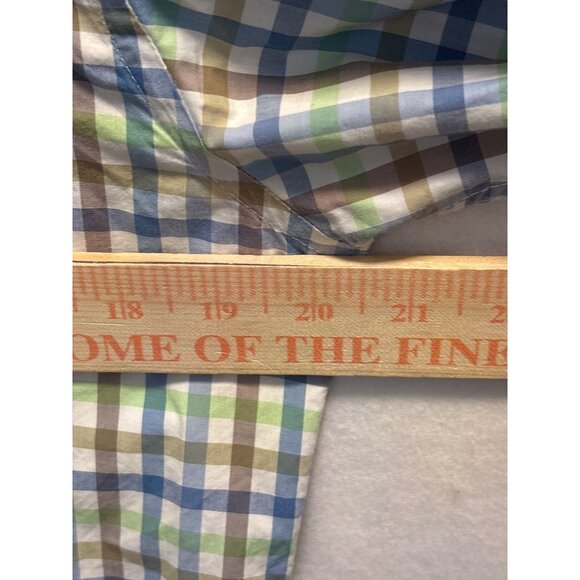 Jeremy Argyle NY Mens Medium Long Sleeve Plaid Button-Down Shirt 100% Cotton - Picture 6 of 10